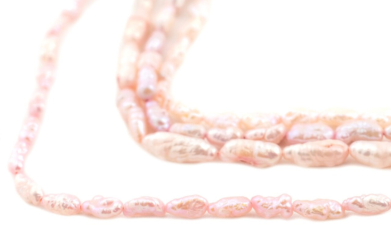 The Bead Chest Japanese Rice Pearl Beads: Vintage Carnation Pink 4mm Elegance | Full Strand